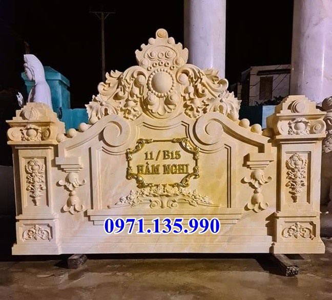 Cuốn thư đá nhà thờ họ - Mẫu bình phong bằng đá đẹp bán Bắc Kạn