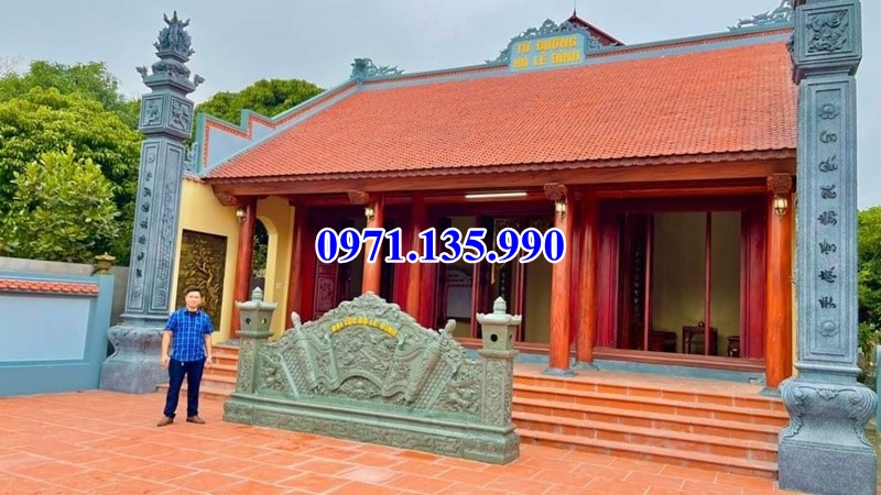 Cuốn thư đá nhà thờ họ - Mẫu bình phong bằng đá đẹp bán Bắc Kạn