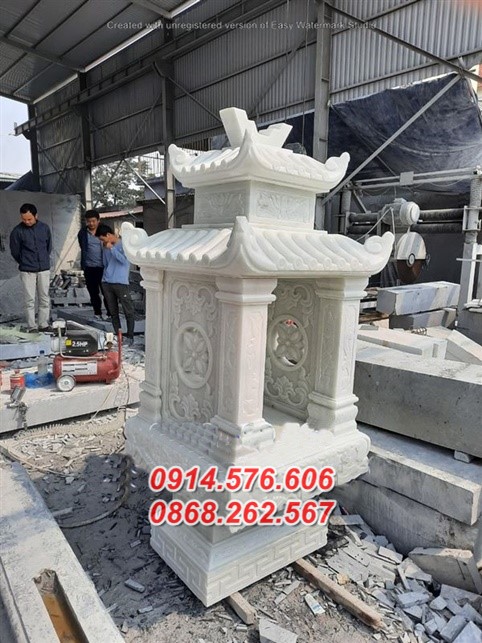 mẫu 757 cây hương thờ bằng đá quảng ninh - miếu sơn thần linh địa