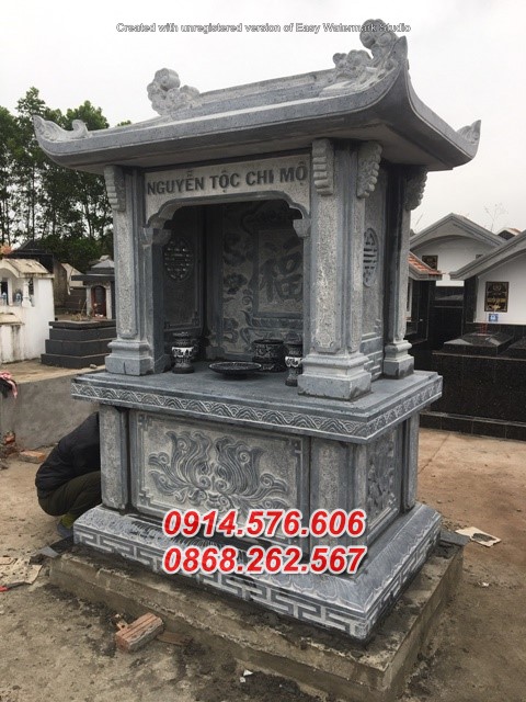mẫu 757 cây hương thờ bằng đá quảng ninh - miếu sơn thần linh địa