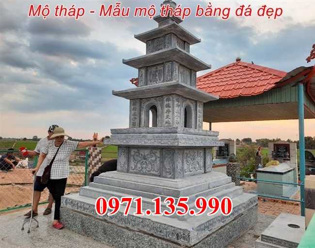 Mộ tháp chùa - Mẫu mộ tháp bằng đá đơn giản đẹp bán Tiền Giang
