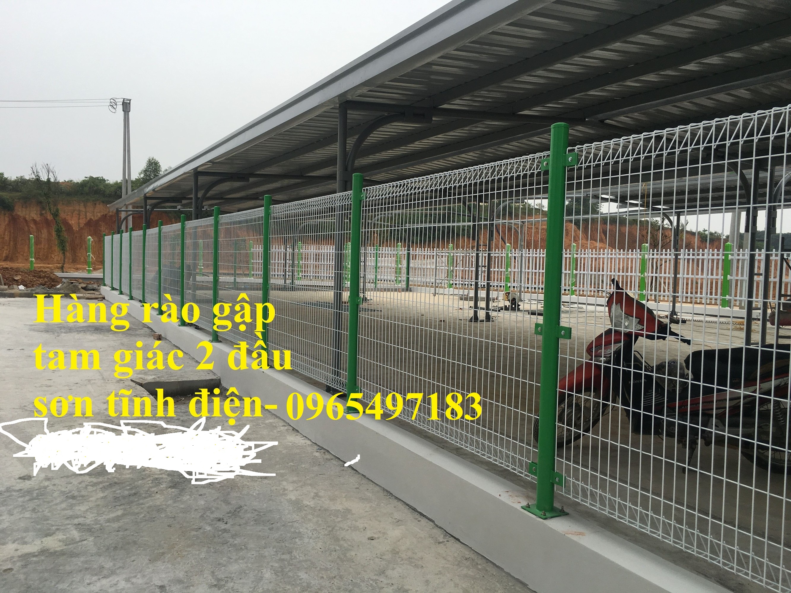 Hàng rào gập đầu, hàng rào lưới thép gập 2 đầu mạ kẽm, sơn tĩnh điện