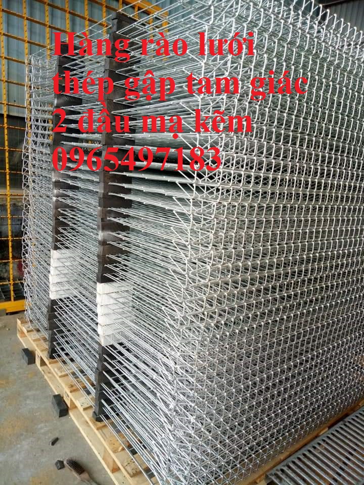 Hàng rào gập đầu, hàng rào lưới thép gập 2 đầu mạ kẽm, sơn tĩnh điện