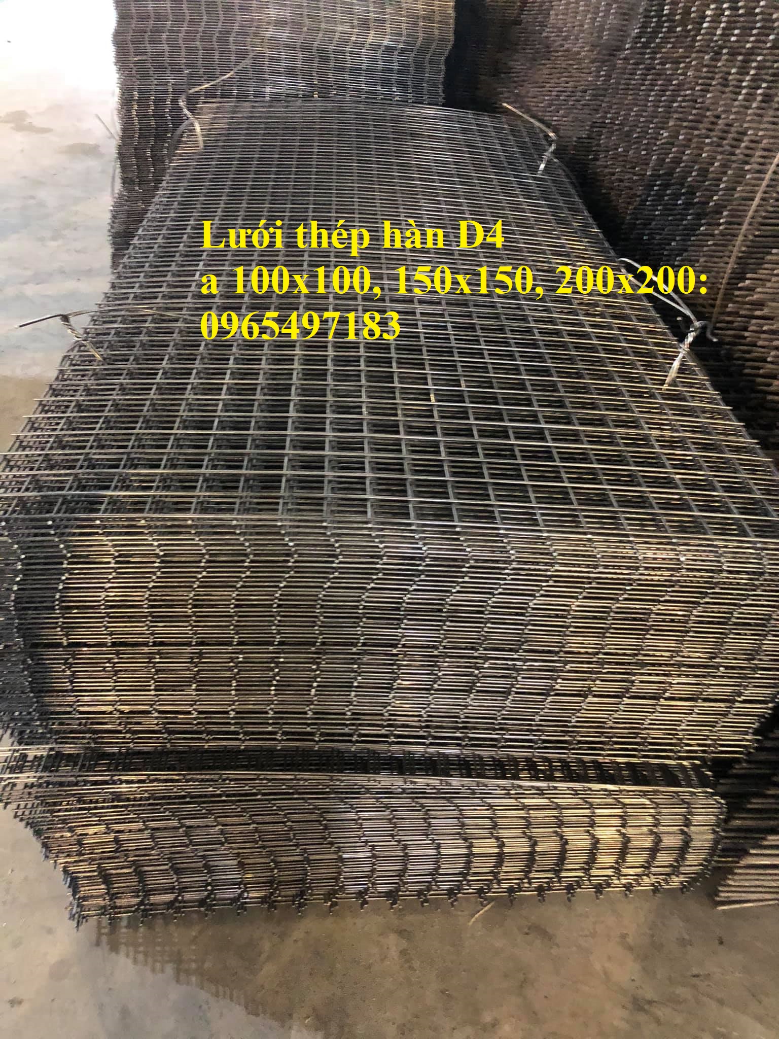 Lưới thép hàn D4 A 100x100, A150x150, A200x200 dạng tấm sản xuất