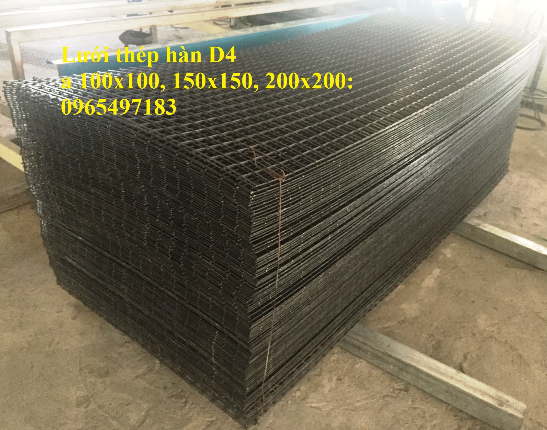 Lưới thép hàn D4 A 100x100, A150x150, A200x200 dạng tấm sản xuất
