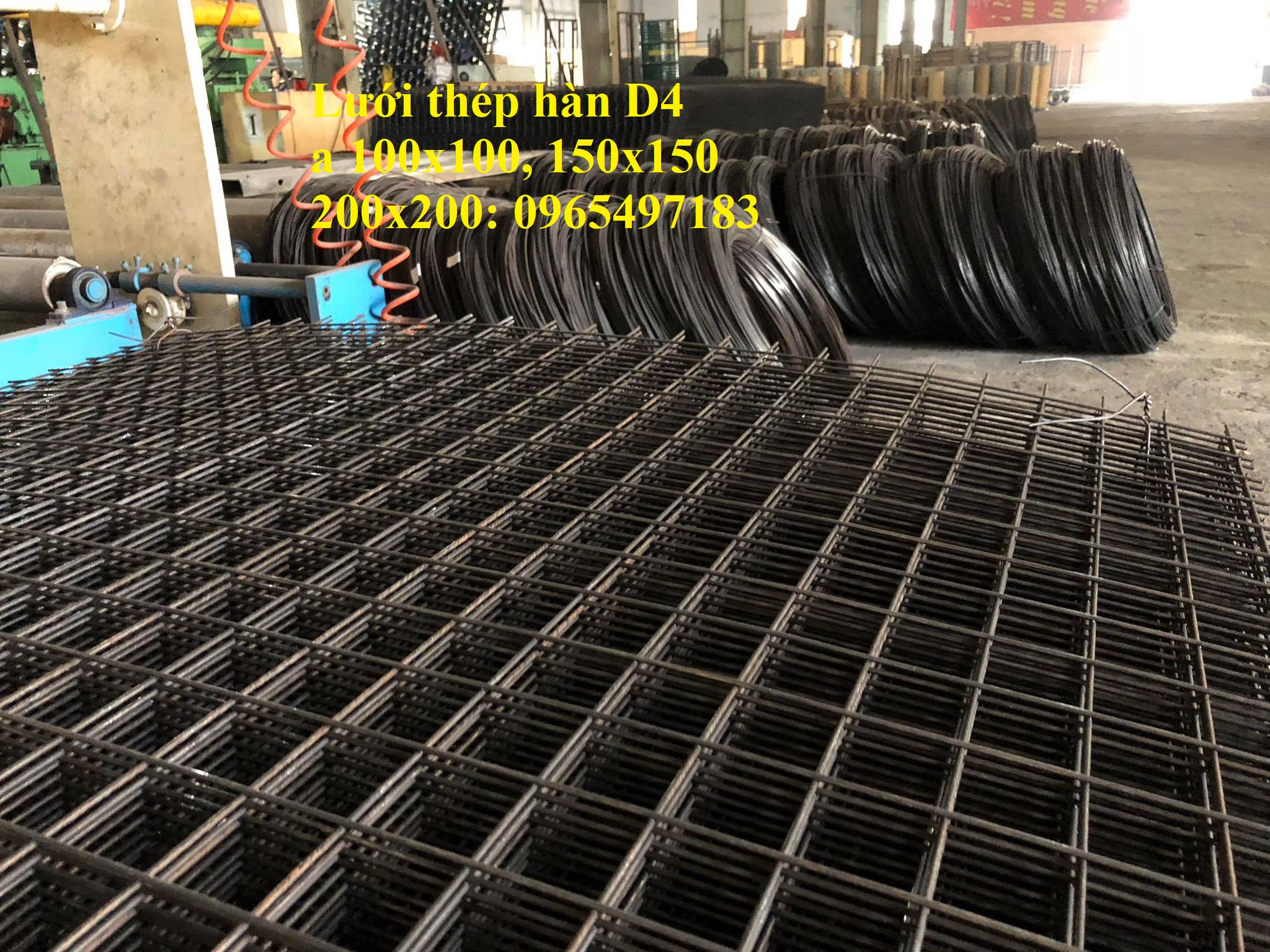 Lưới thép hàn D4 A 100x100, A150x150, A200x200 dạng tấm sản xuất