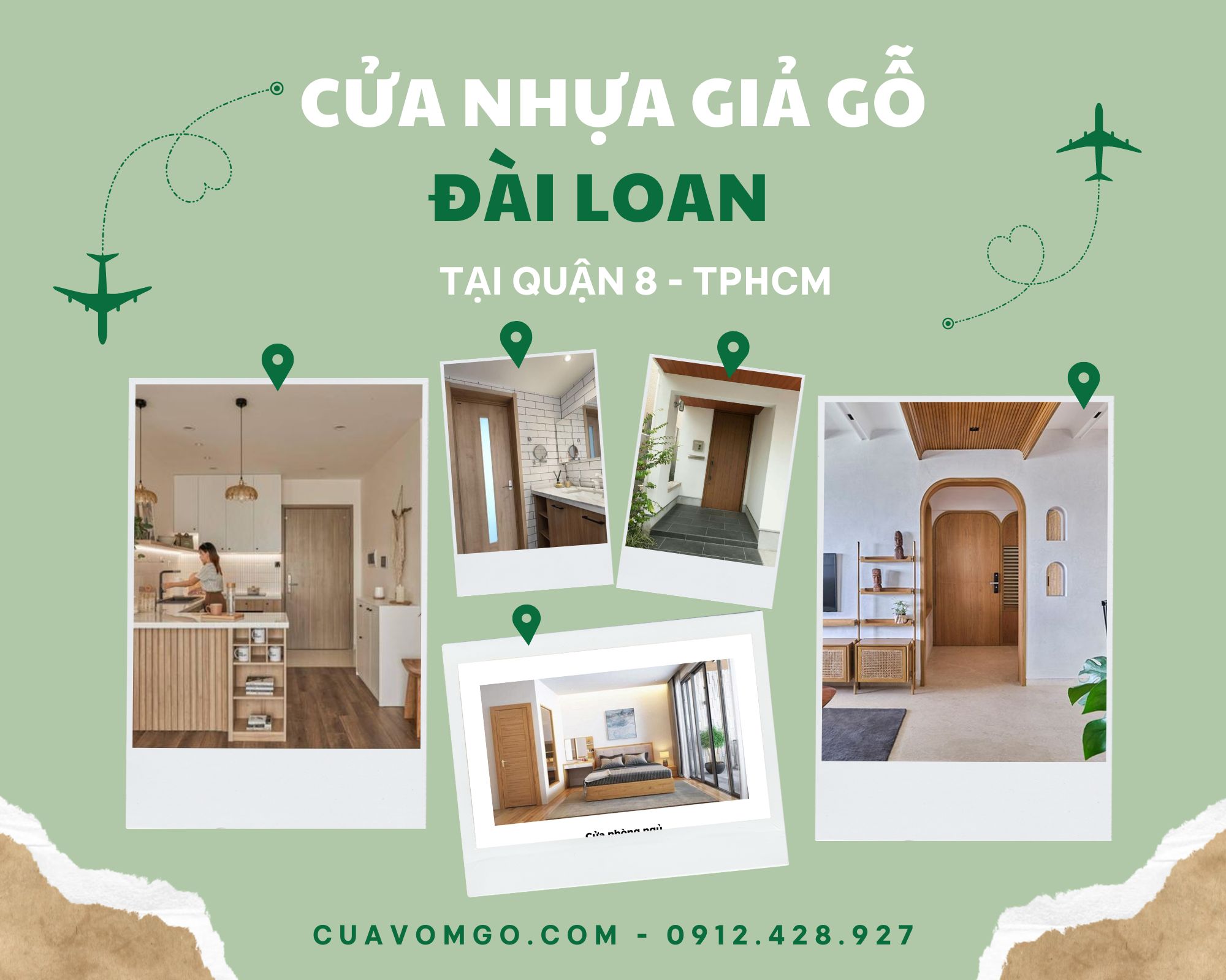 Cửa nhựa Đài Loan tại Quận 8  cửa nhựa giả gỗ giá rẻ