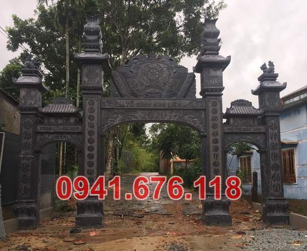 Mẫu 123 trụ cột cổng đá đẹp bán trà vinh - đình chùa tam quan tứ trụ