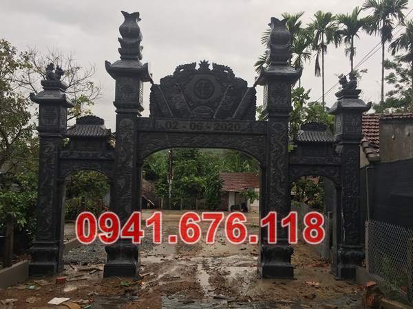 Mẫu 123 trụ cột cổng đá đẹp bán trà vinh - đình chùa tam quan tứ trụ
