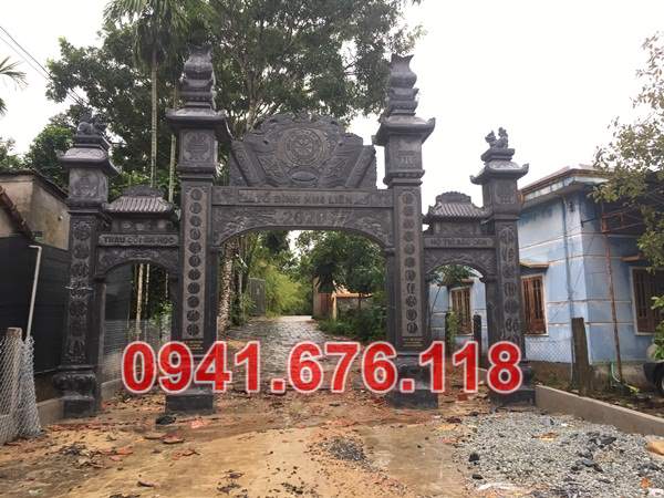Mẫu 123 trụ cột cổng đá đẹp bán trà vinh - đình chùa tam quan tứ trụ