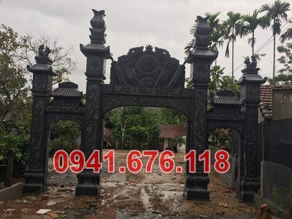 Mẫu 123 trụ cột cổng đá đẹp bán trà vinh - đình chùa tam quan tứ trụ