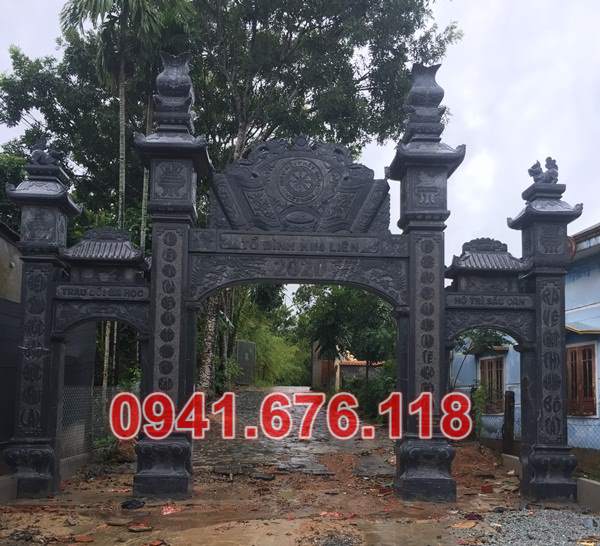 Mẫu 123 trụ cột cổng đá đẹp bán trà vinh - đình chùa tam quan tứ trụ