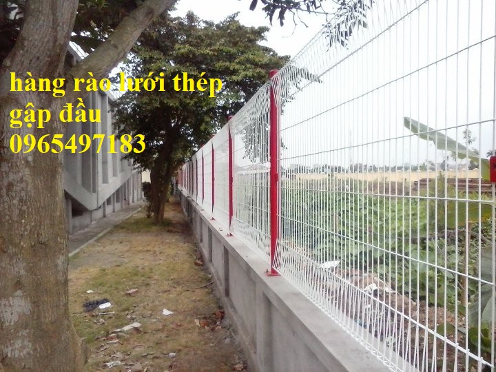 Hàng rào lưới thép mạ kẽm, sơn tĩnh điện,  hàng rào gập đầu, chấn sóng