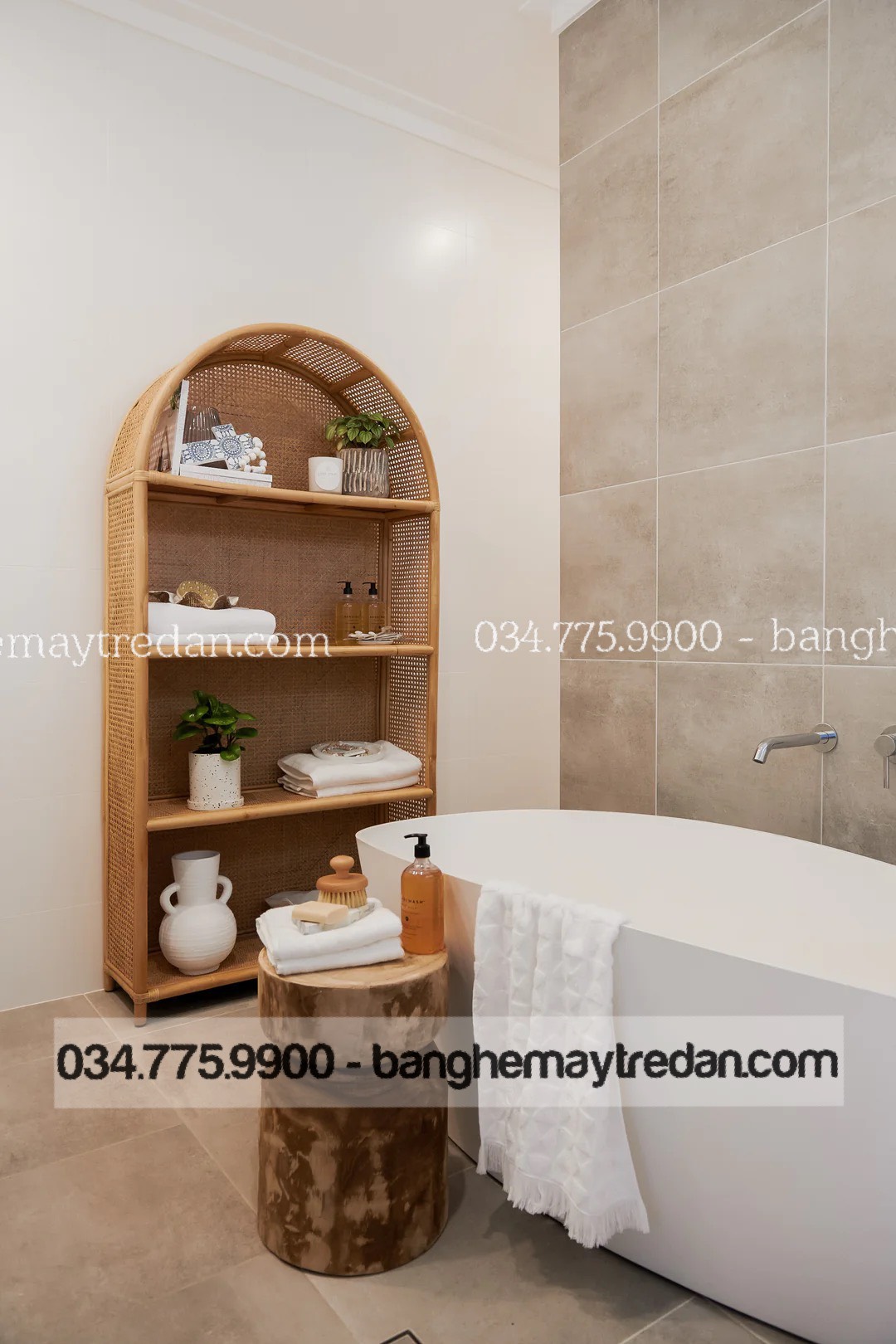 Tủ kệ mây ốp mắt cáo đẹp - Mây Tre Lục Bình