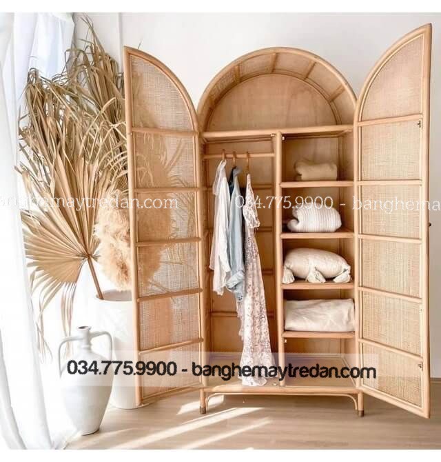 Tủ mây để quần áo đẹp - Bàn ghế mây tre đan