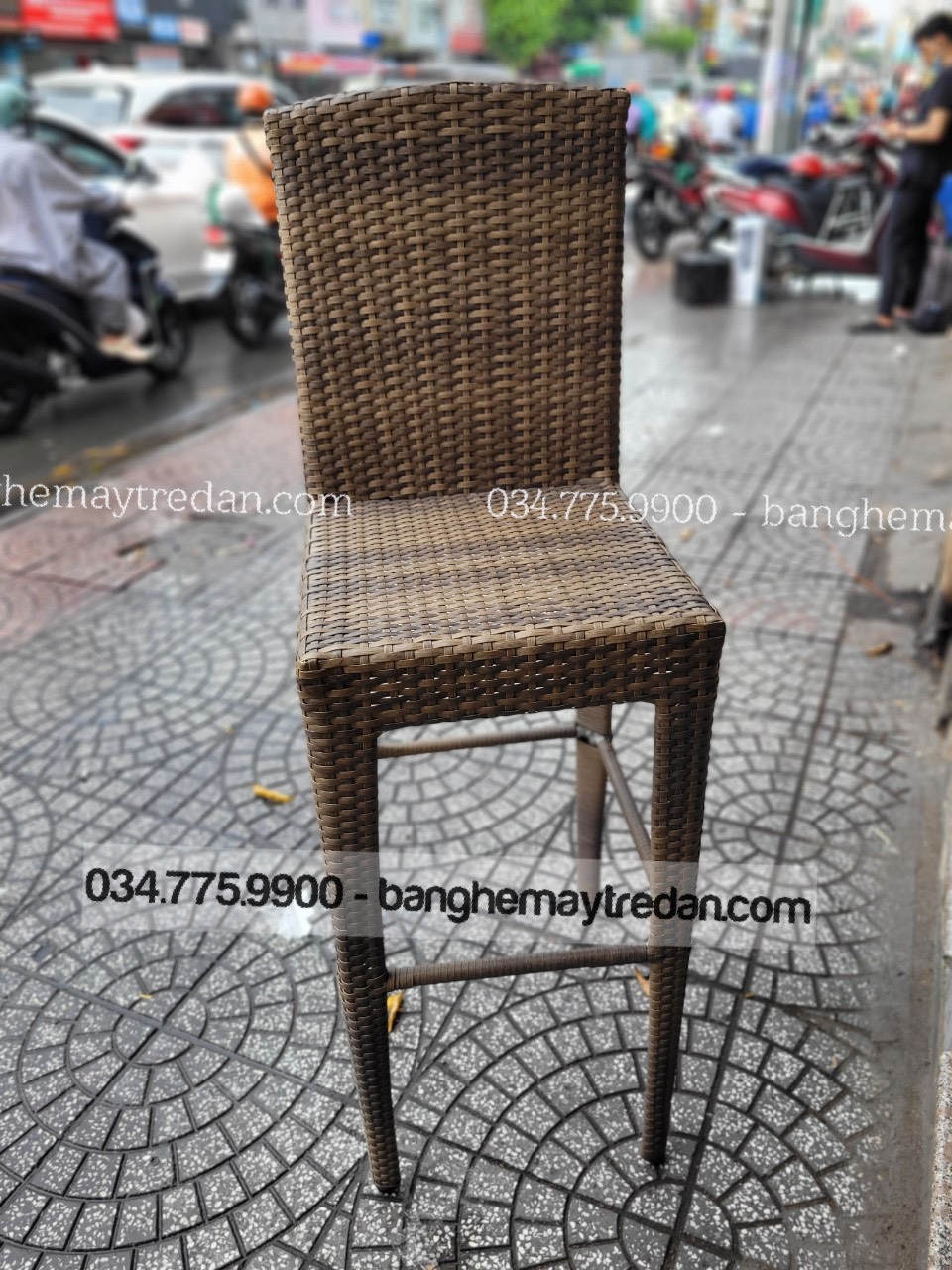 Ghế bar mây nhựa chất lượng cao - Bàn ghế mây tre đan