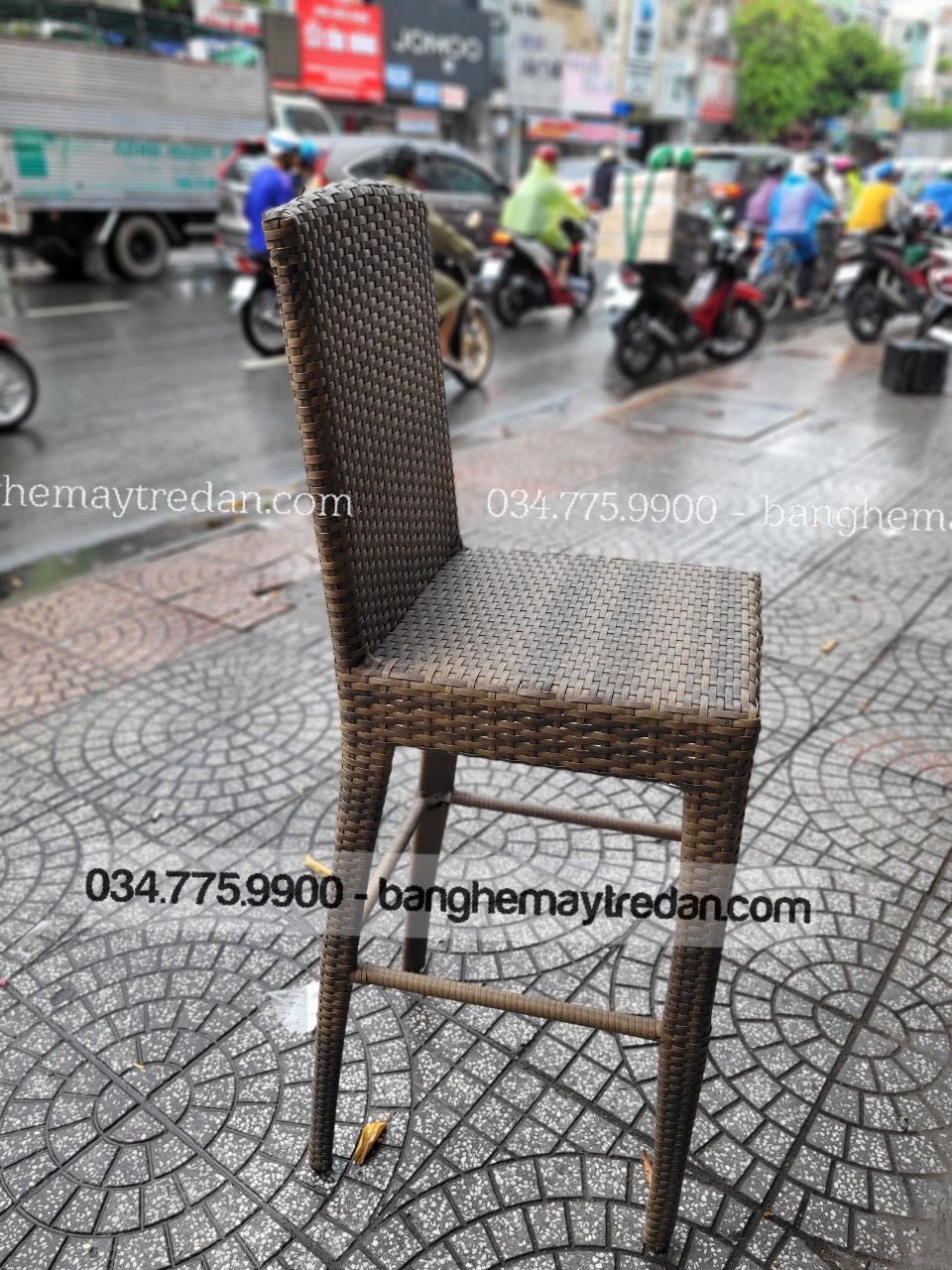 Ghế bar mây nhựa chất lượng cao - Bàn ghế mây tre đan