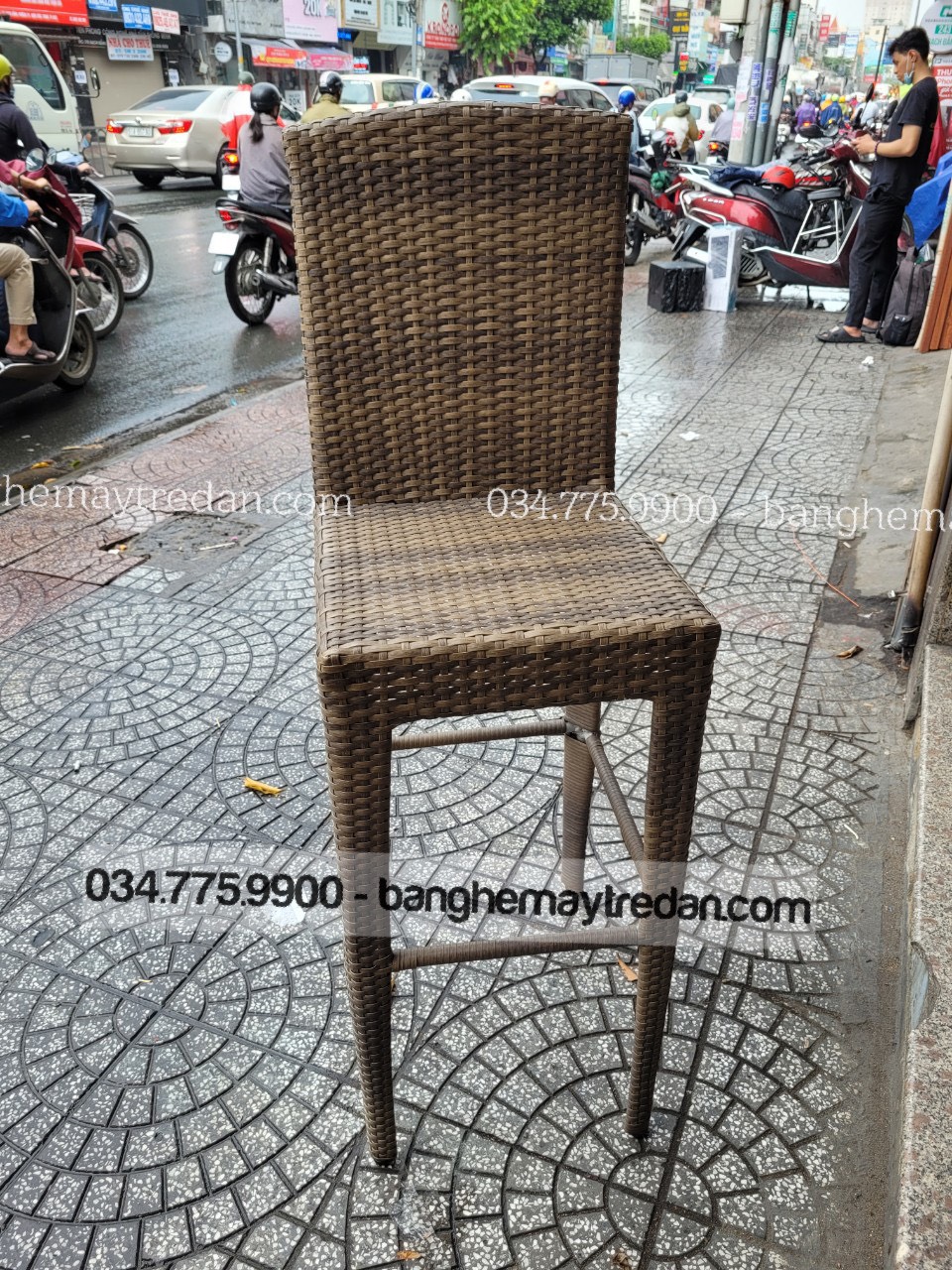 Ghế bar mây nhựa chất lượng cao - Bàn ghế mây tre đan