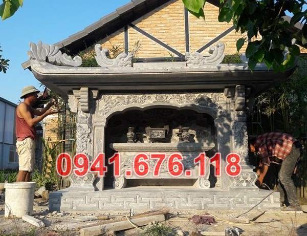 Mẫu 235 miếu thờ đá sơn thần linh thiên địa ngoài trời bán bắc ninh