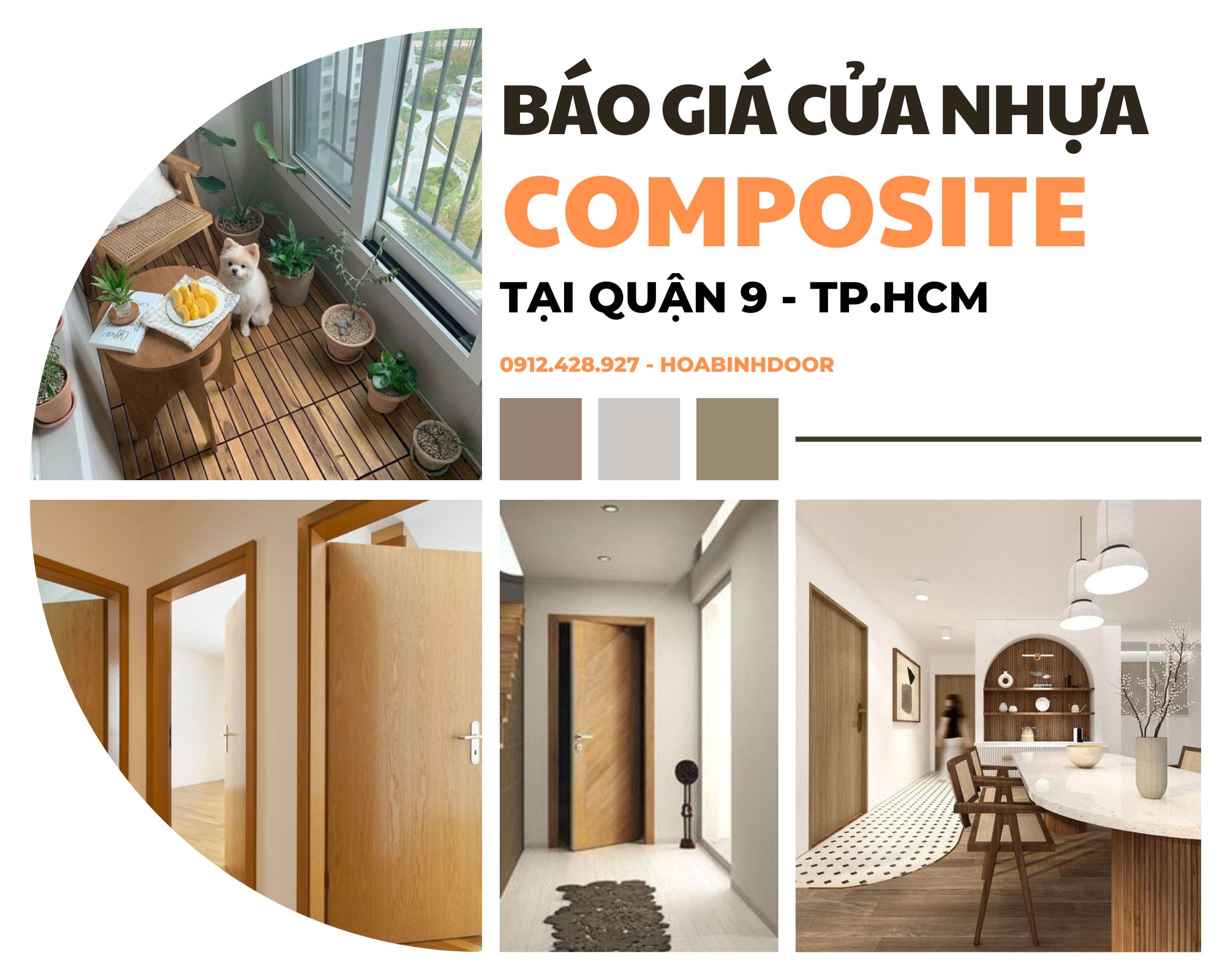 Cửa nhựa Composite tại Quận 9  cửa nhựa giả gỗ giá rẻ