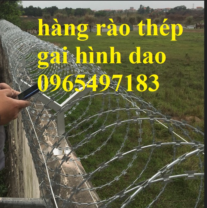 dây thép gai hình dao đường kính 80cm bảo vệ an ninh quân đội