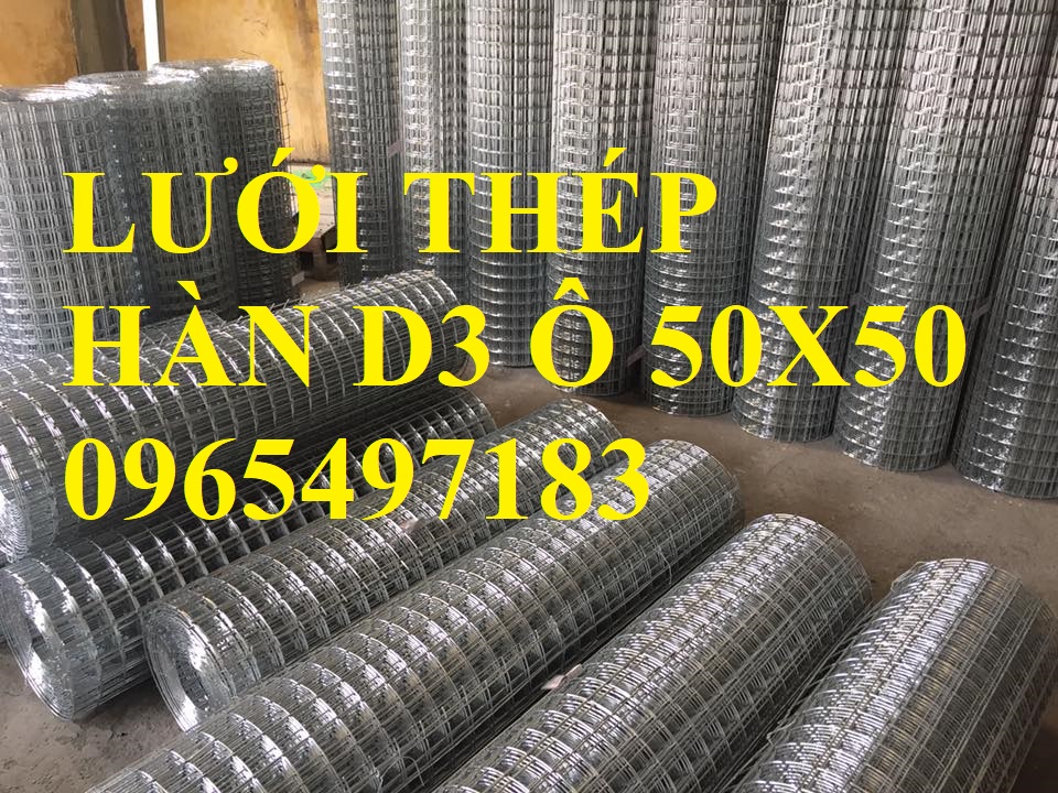 Lưới thép hàn cuộn D3  a 50x50mm khổ 1x15m, 1.2x15m, 1.5x15m
