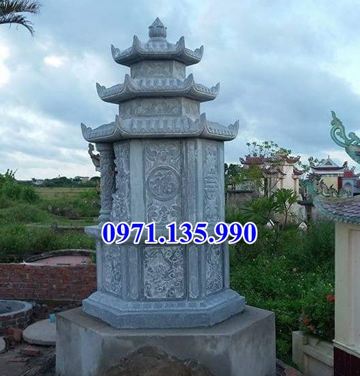 Mộ đá tròn - Mẫu mộ hình lục lăng bát giác bằng đá đẹp bán Hoà Bình