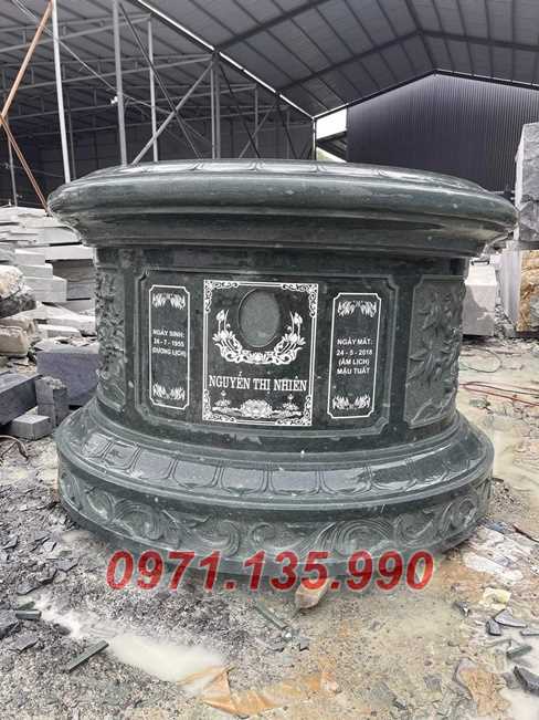 Mộ đá tròn - Mẫu mộ hình lục lăng bát giác bằng đá đẹp bán Hoà Bình
