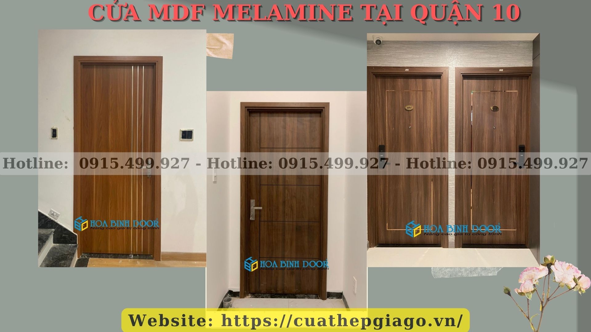 Cửa MDF Melamine tại Quận 10 - Cửa gỗ phòng ngủ