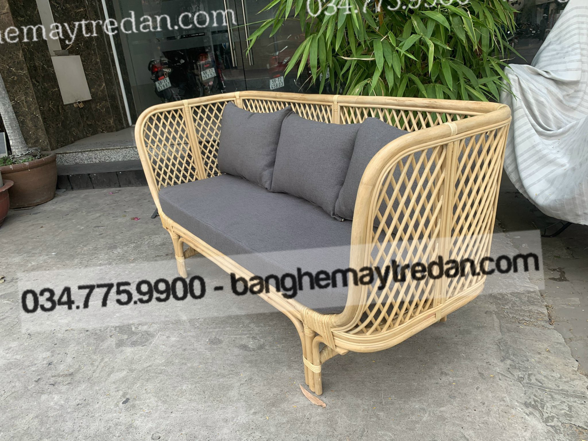 Ghế băng dài phòng khách mây tự nhiên đẹp
