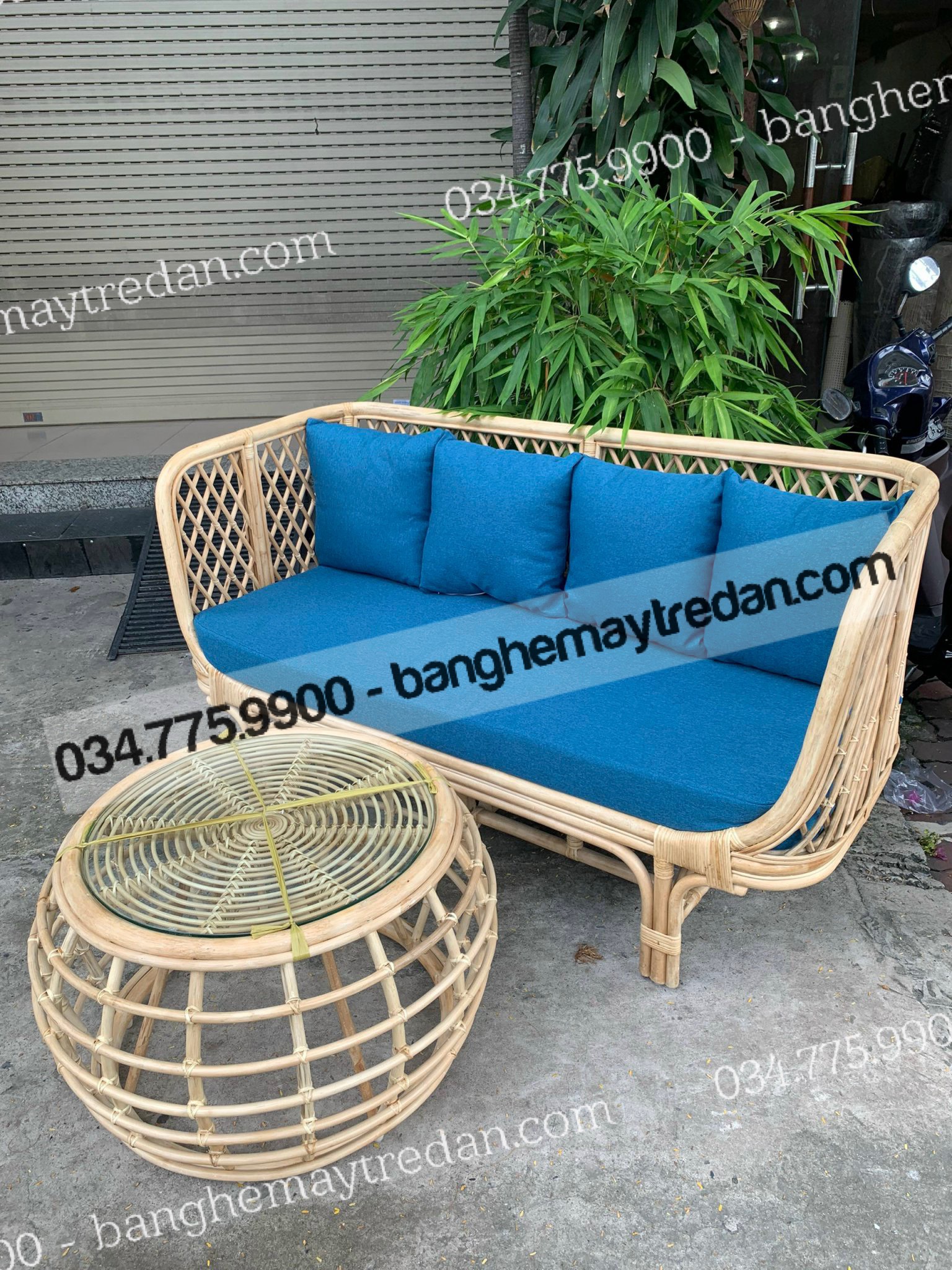 Ghế băng dài phòng khách mây tự nhiên đẹp