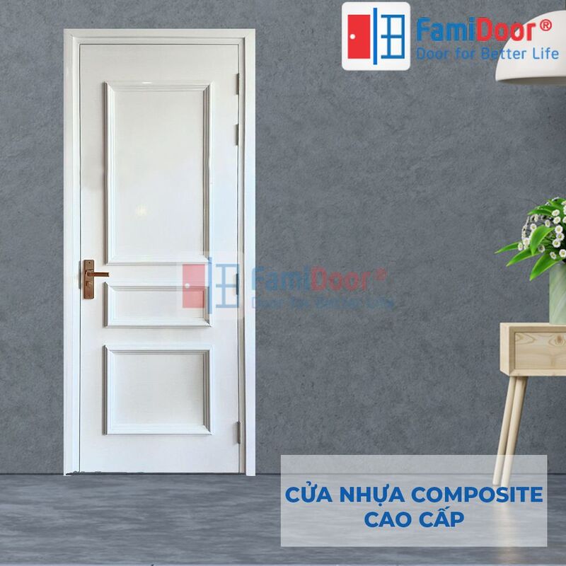 Cửa gỗ công nghiệp Hdf chất liệu tốt Famidoor 2A-C1