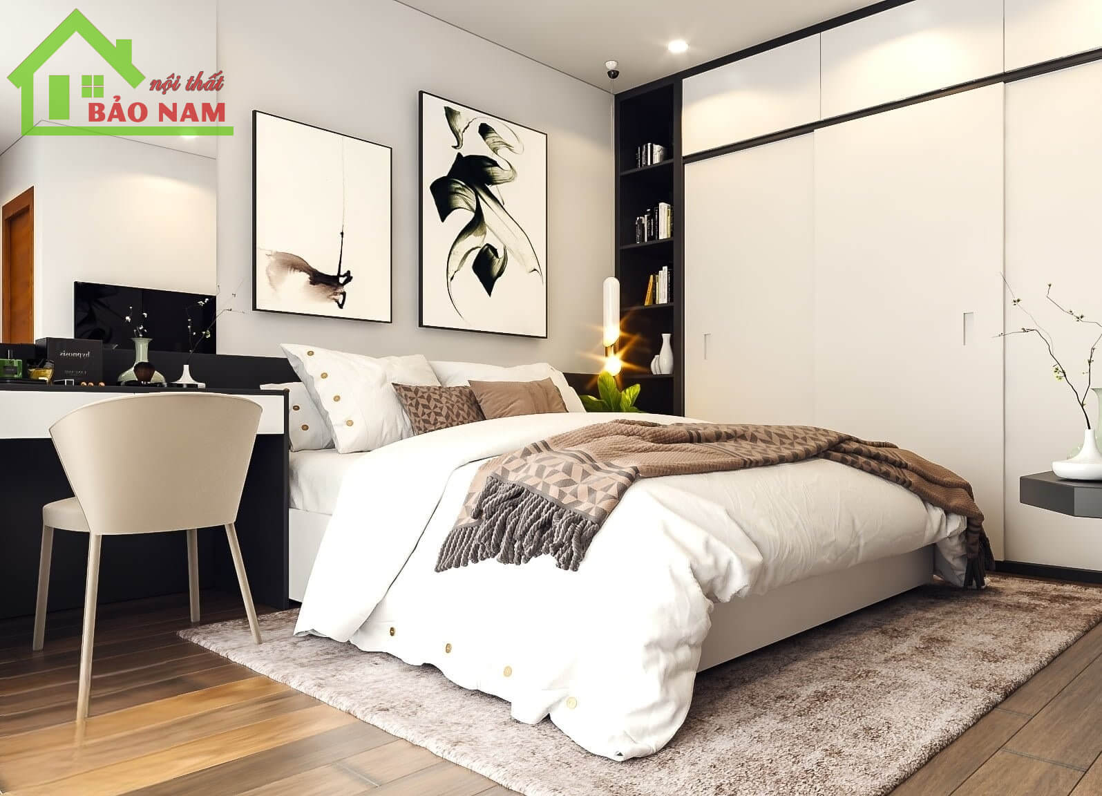 Bộ giường tủ phòng ngủ đẹp giá rẻ - Thiết kế nội thất phòng ngủ