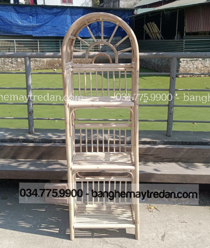 Kệ mây tự nhiên nhiều tầng - Mây Tre Lục Bình