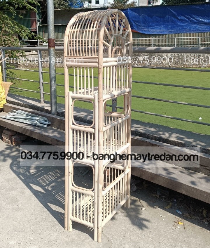 Kệ mây tự nhiên nhiều tầng - Mây Tre Lục Bình