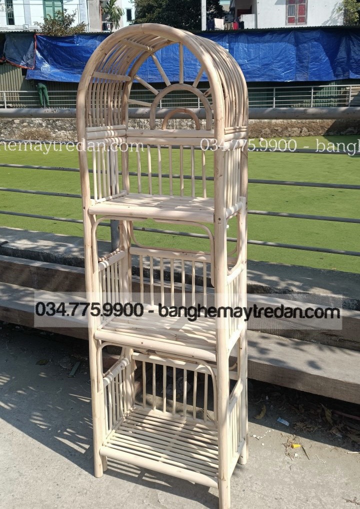 Kệ mây tự nhiên nhiều tầng - Mây Tre Lục Bình
