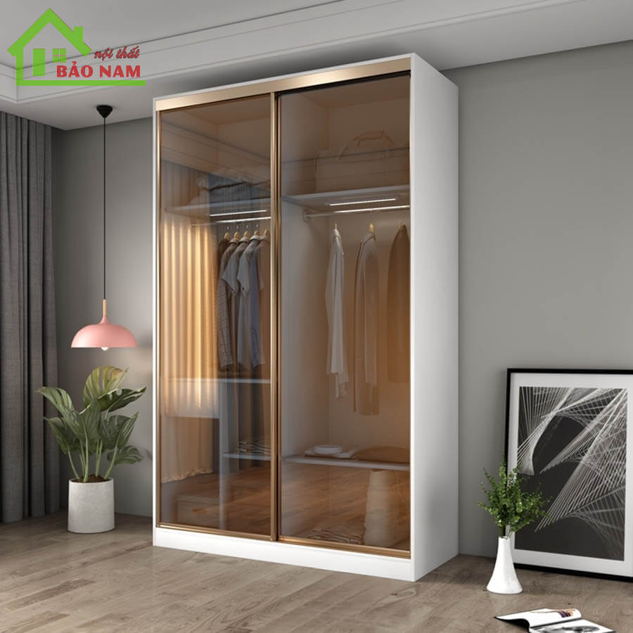Tủ áo cánh kính lùa đẹp hiện đại - Mẫu tủ áo cánh kính lùa
