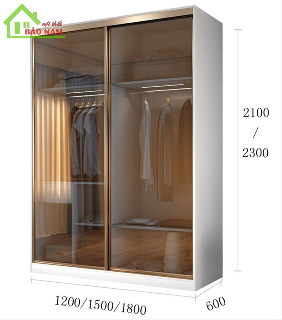 Tủ áo cánh kính lùa đẹp hiện đại - Mẫu tủ áo cánh kính lùa