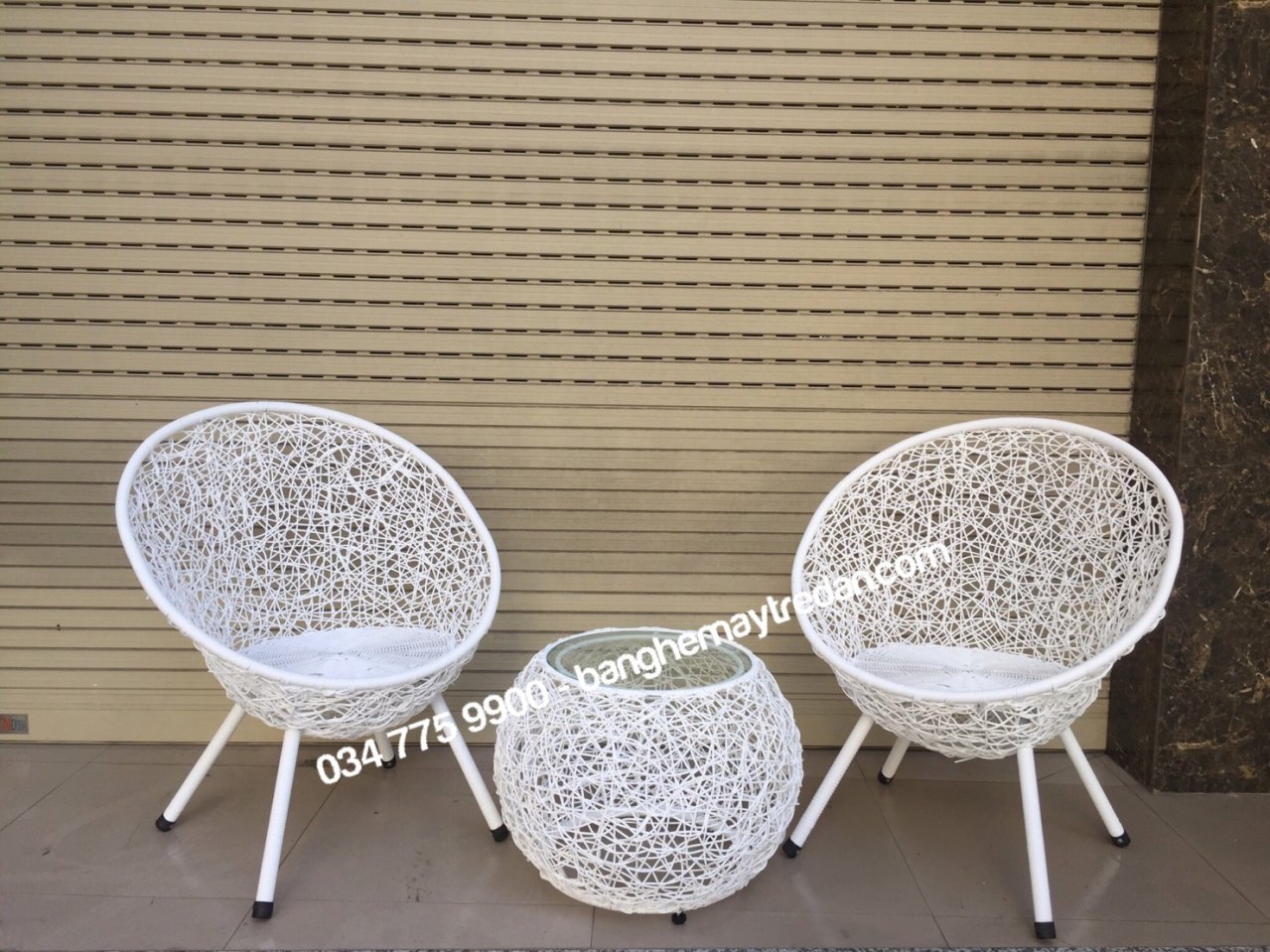 Bàn ghế nhựa giả mây đan rối chất lượng cao