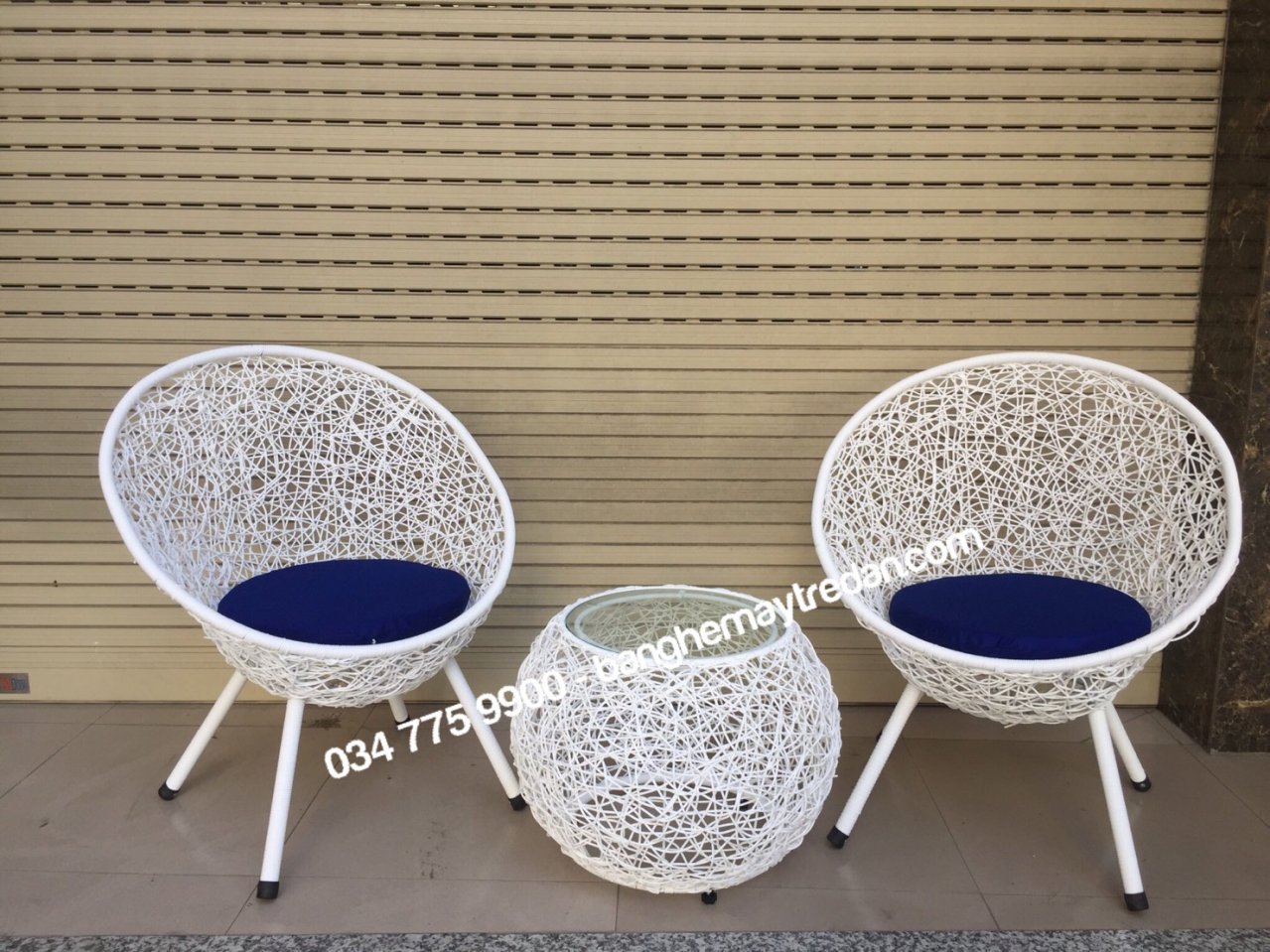 Bàn ghế nhựa giả mây đan rối chất lượng cao