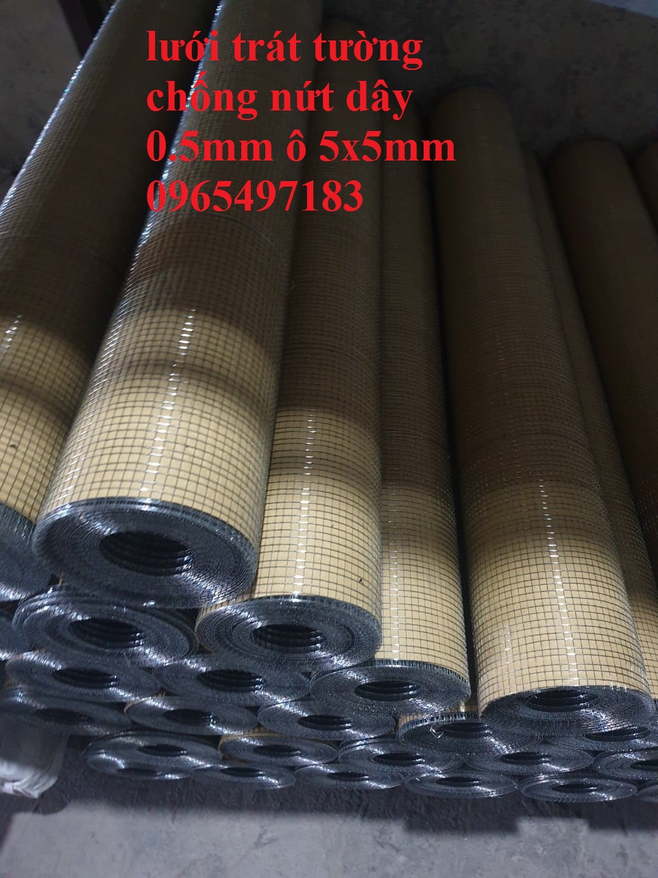 Lưới trát tường 5x5 chống nứt dây 0.5mm khổ 1mx14m/ cuộn