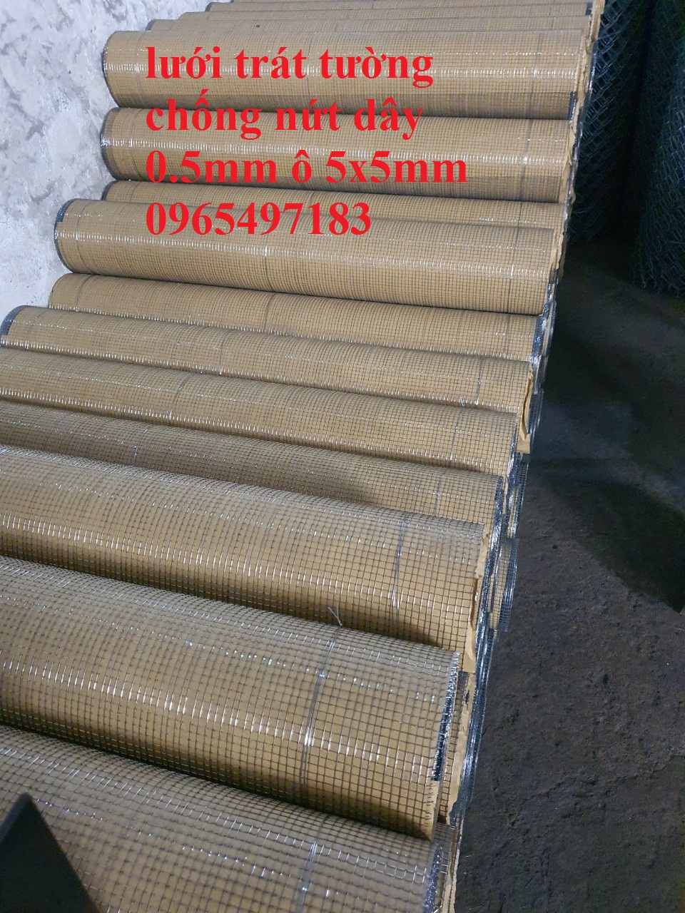 Lưới trát tường 5x5 chống nứt dây 0.5mm khổ 1mx14m/ cuộn