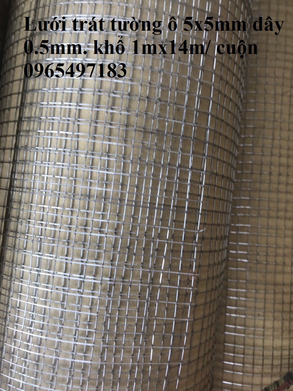 Lưới trát tường 5x5 chống nứt dây 0.5mm khổ 1mx14m/ cuộn