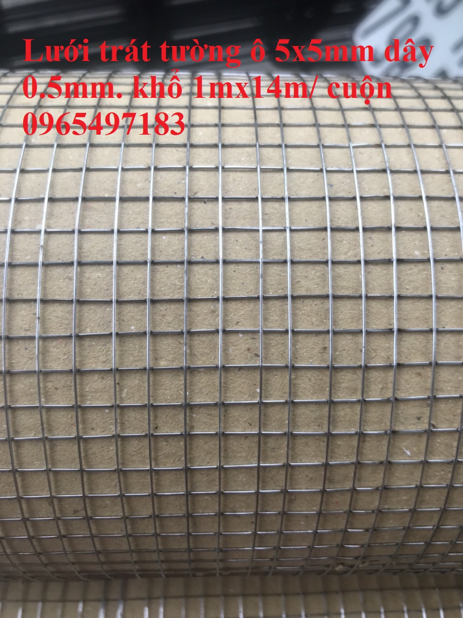 Lưới trát tường 5x5 chống nứt dây 0.5mm khổ 1mx14m/ cuộn