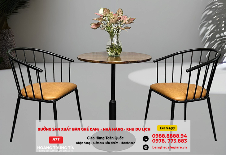 (Long An) Bàn ghế cafe sắt gỗ, sắt nệm chất lượng giá xưởng