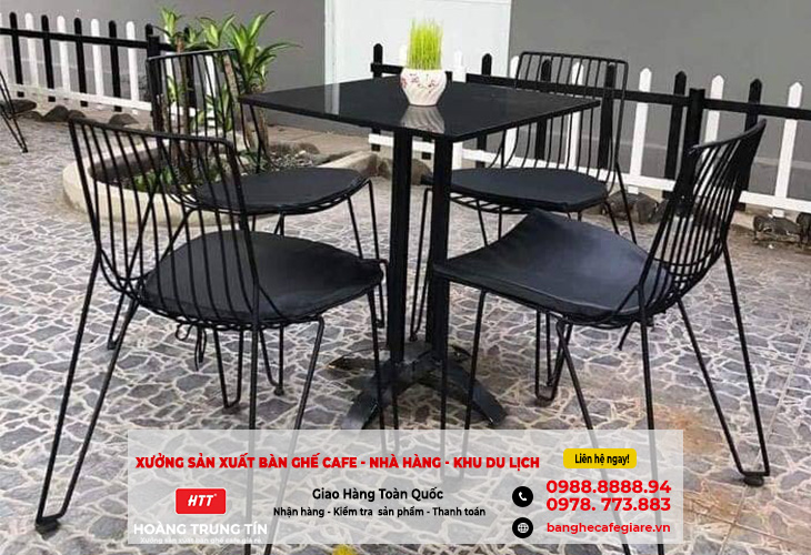 (Long An) Bàn ghế cafe sắt gỗ, sắt nệm chất lượng giá xưởng