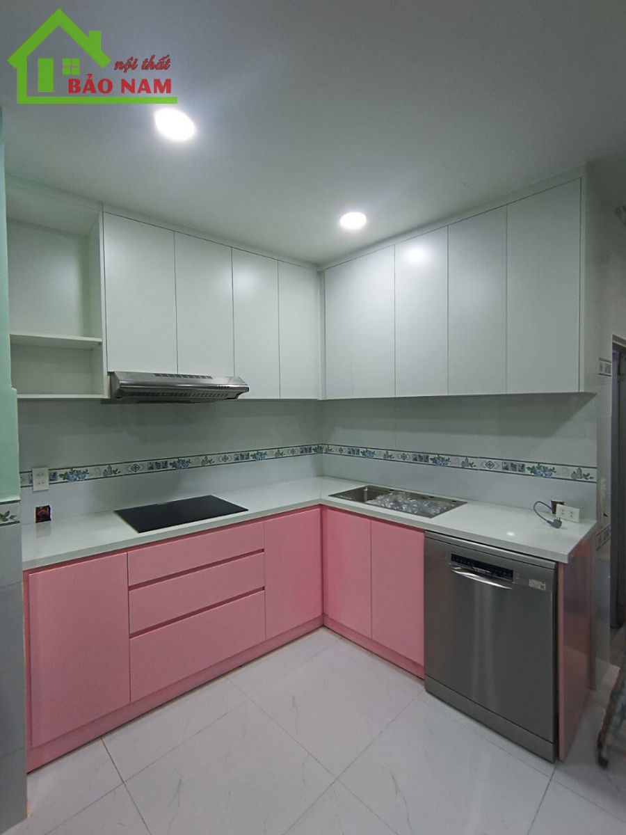 Tủ bếp chữ L đẹp hiện đại TPHCM - Mẫu tủ bếp hình chữ L