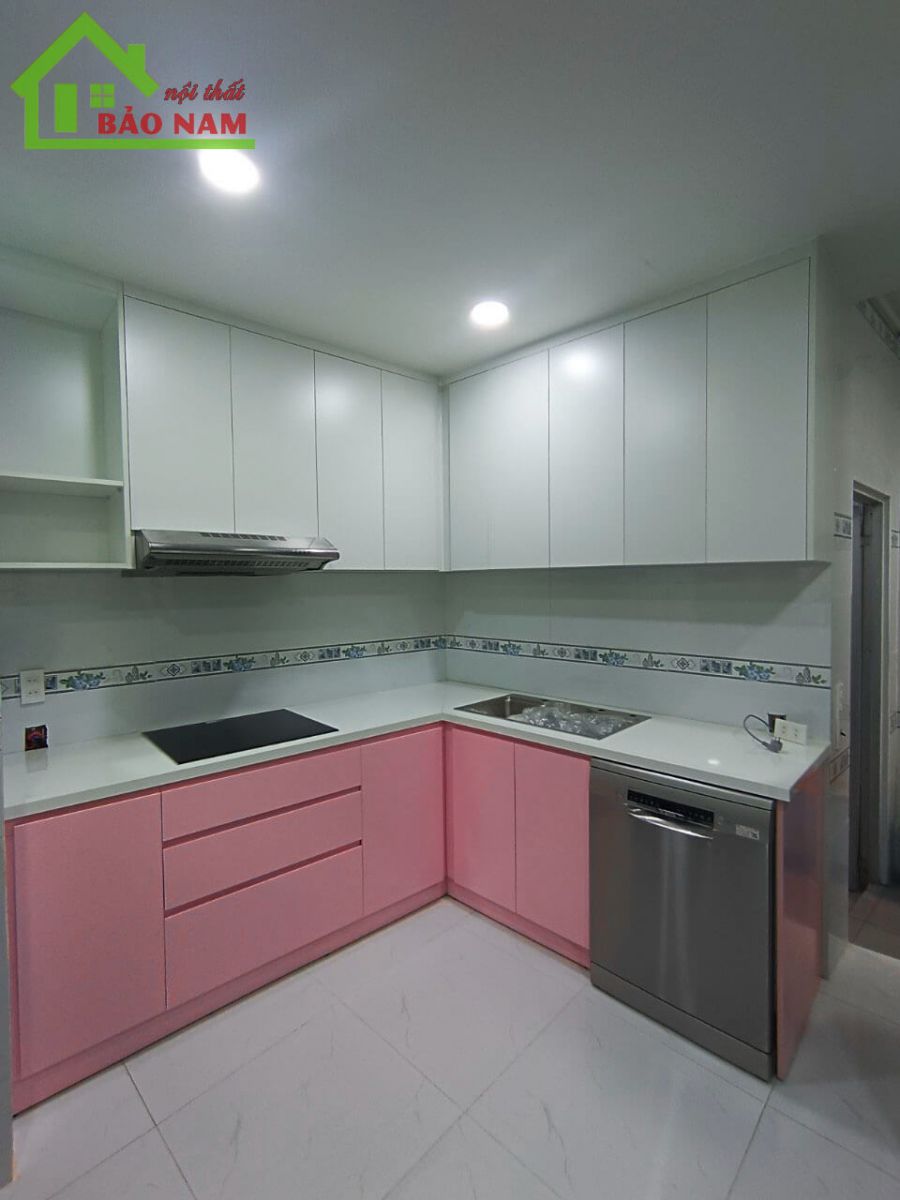Tủ bếp chữ L đẹp hiện đại TPHCM - Mẫu tủ bếp hình chữ L