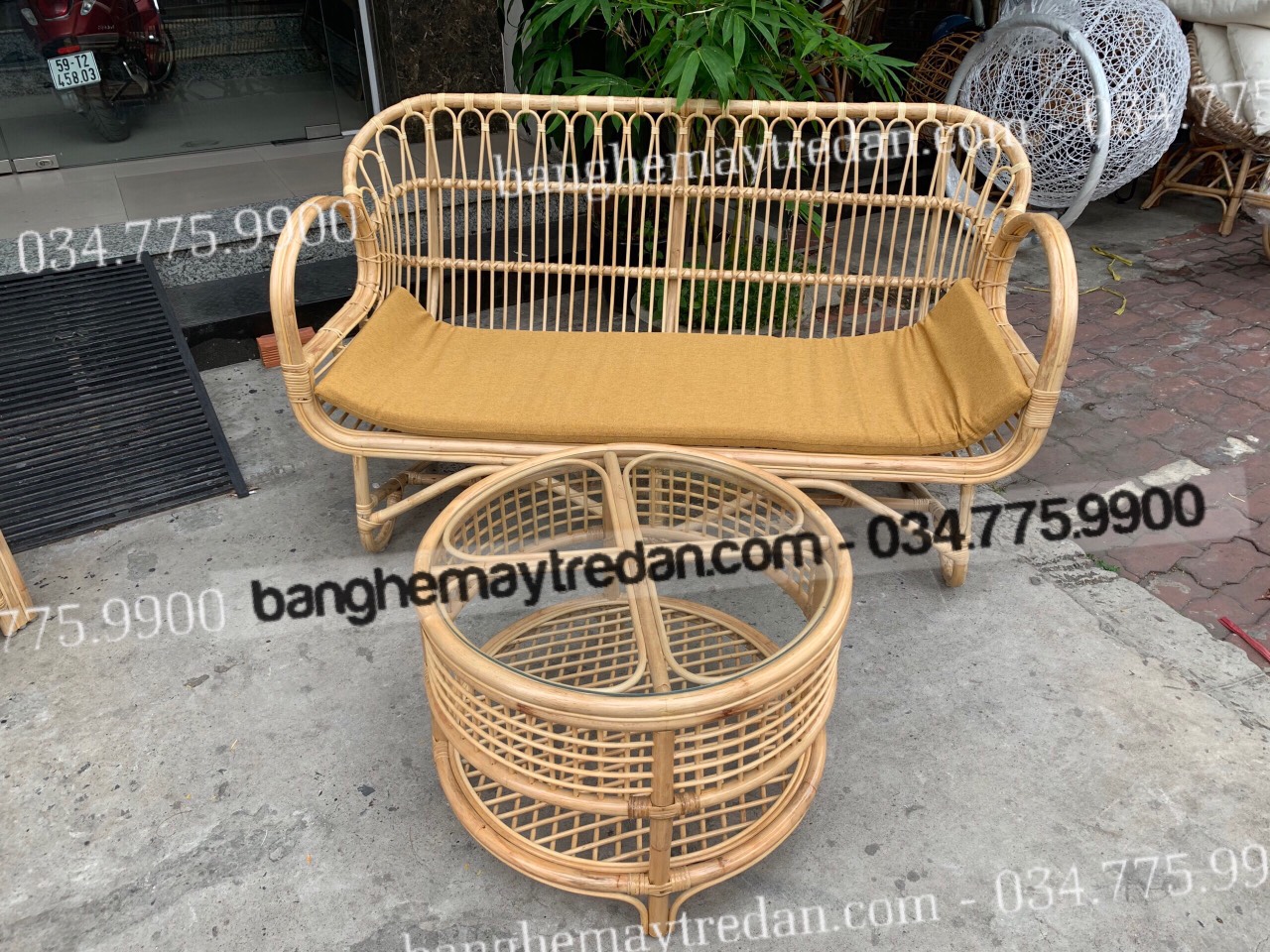 Combo bàn ghế mây Breeze phòng khách hiện đại