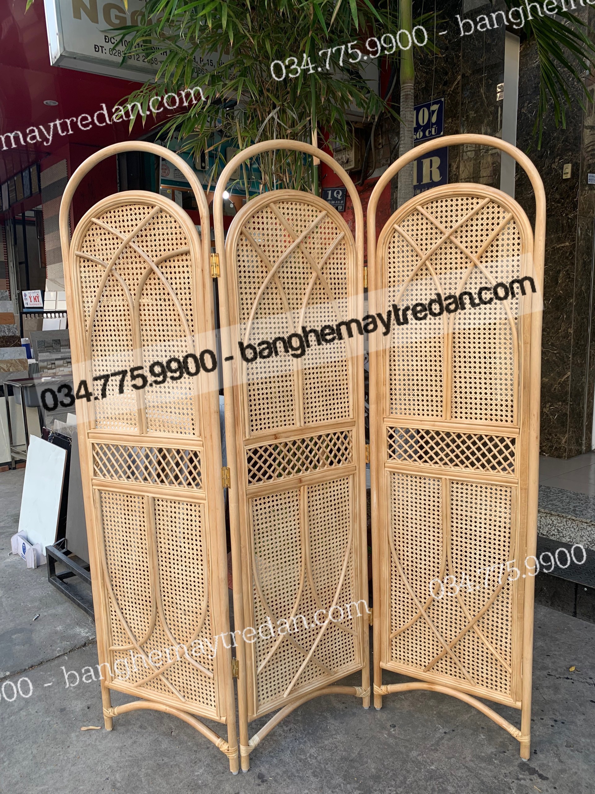 Vách ngăn phòng, bình phong mây tự nhiên cao cấp